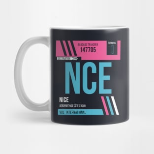 Nice (NCE) Airport Code Baggage Tag A Mug